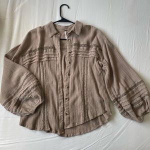 Free People Summer Stars Button Up Blouse